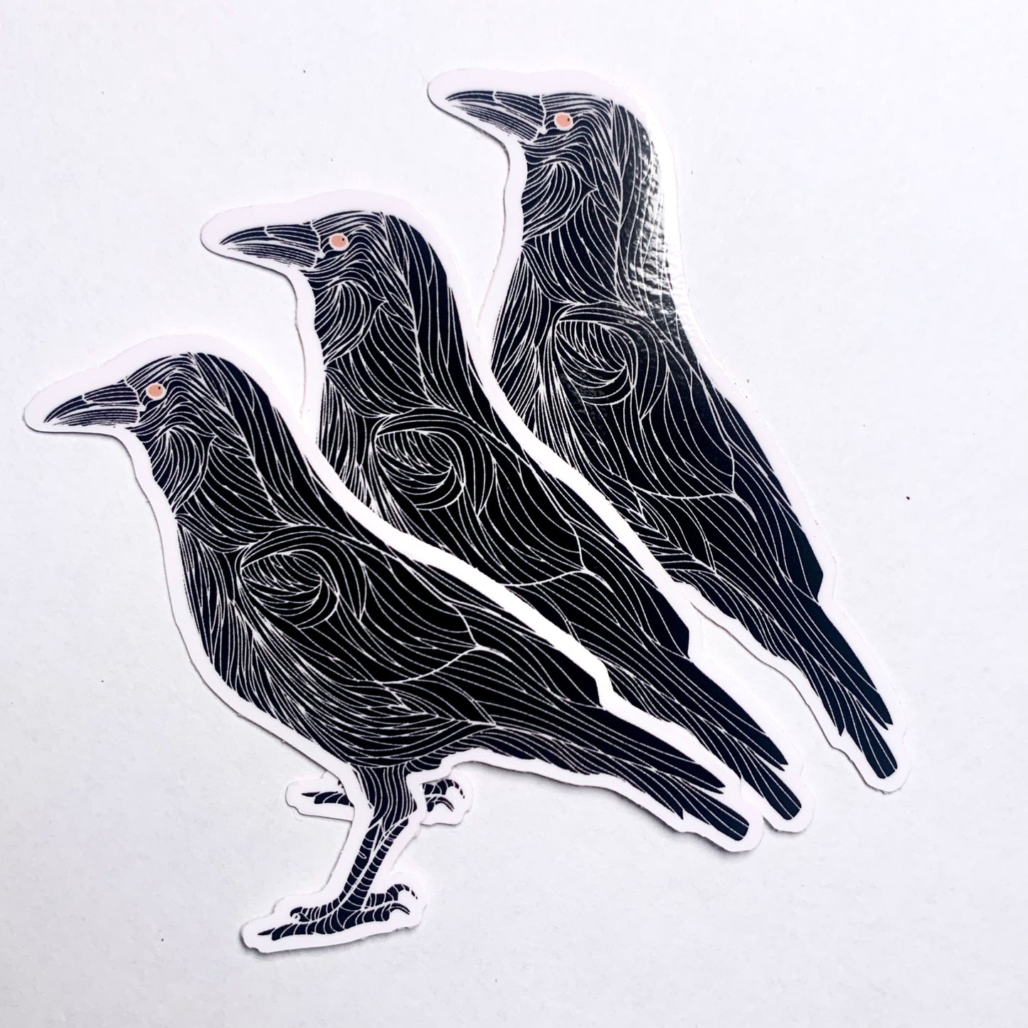 Mystery of the Midnight Crows - Pack of 3 - Adhesive Artistry for the Curious Soul